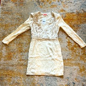 Free People Ivory Velvet Dress (NWT)